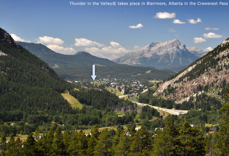 Thunder in the Valley takes place in Blairmore, Alberta in the Crowsnest Pass