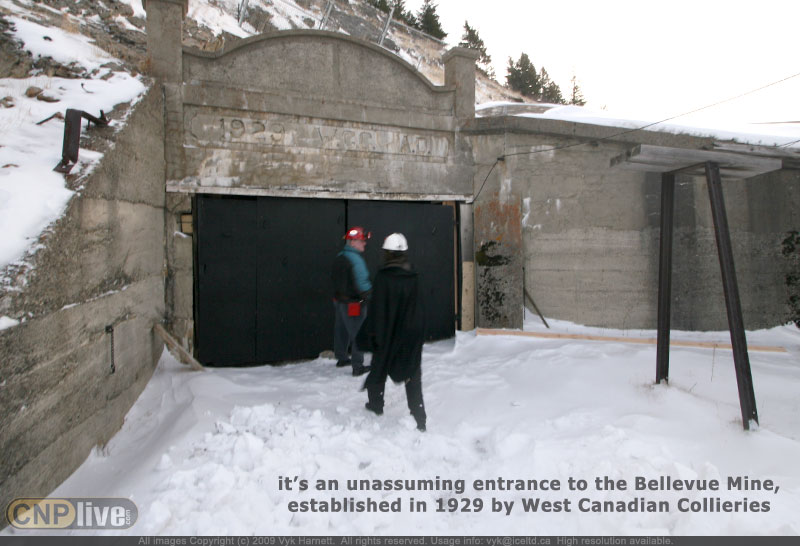 It's an unassuming entrance to the Bellevue Mine, established in 1929 by the Mining Coal Company