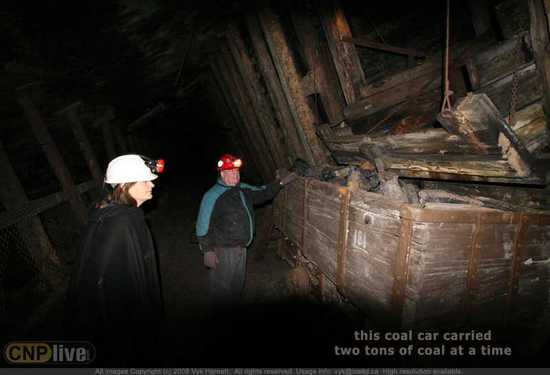 This coal trolley carried two tons of coal at a time at the Bellevue Underground Mine