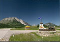 East entrance to the Crowsnest Pass; Frank Slide and Crowsnest Mtn behind