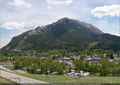 A full view of Turtle Mtn. behind Blairmore (looking east)