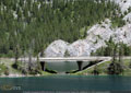 The bridge divides Crowsnest Lake (far) and Emerald Lake
